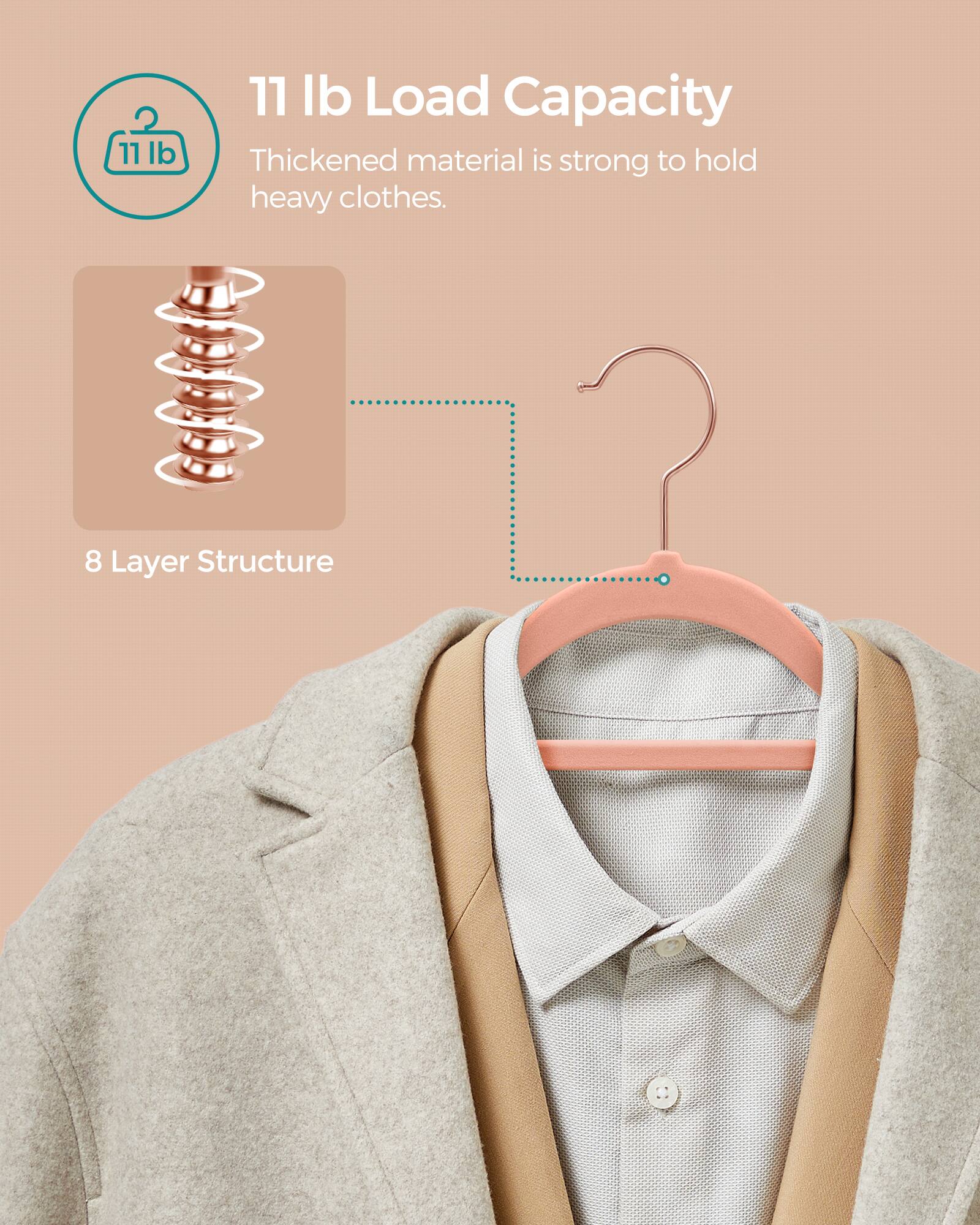 11 lb Load Capacity  
Thickened material is strong to hold heavy clothes.  
8 Layer Structure
