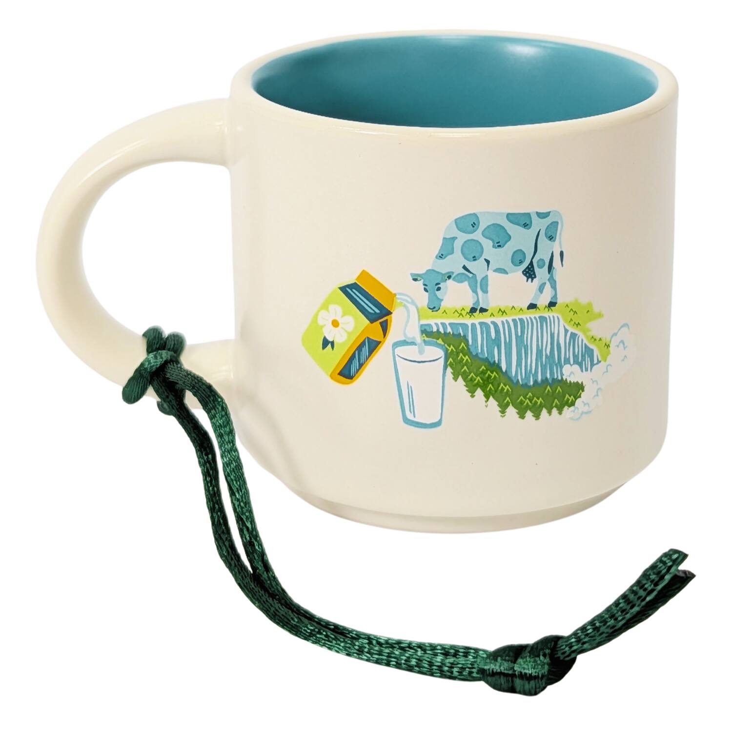 Angle. Starbucks - Starbucks Discovery Series New York Ceramic Demitasse Ornament Mug, 2 Oz - Blue.