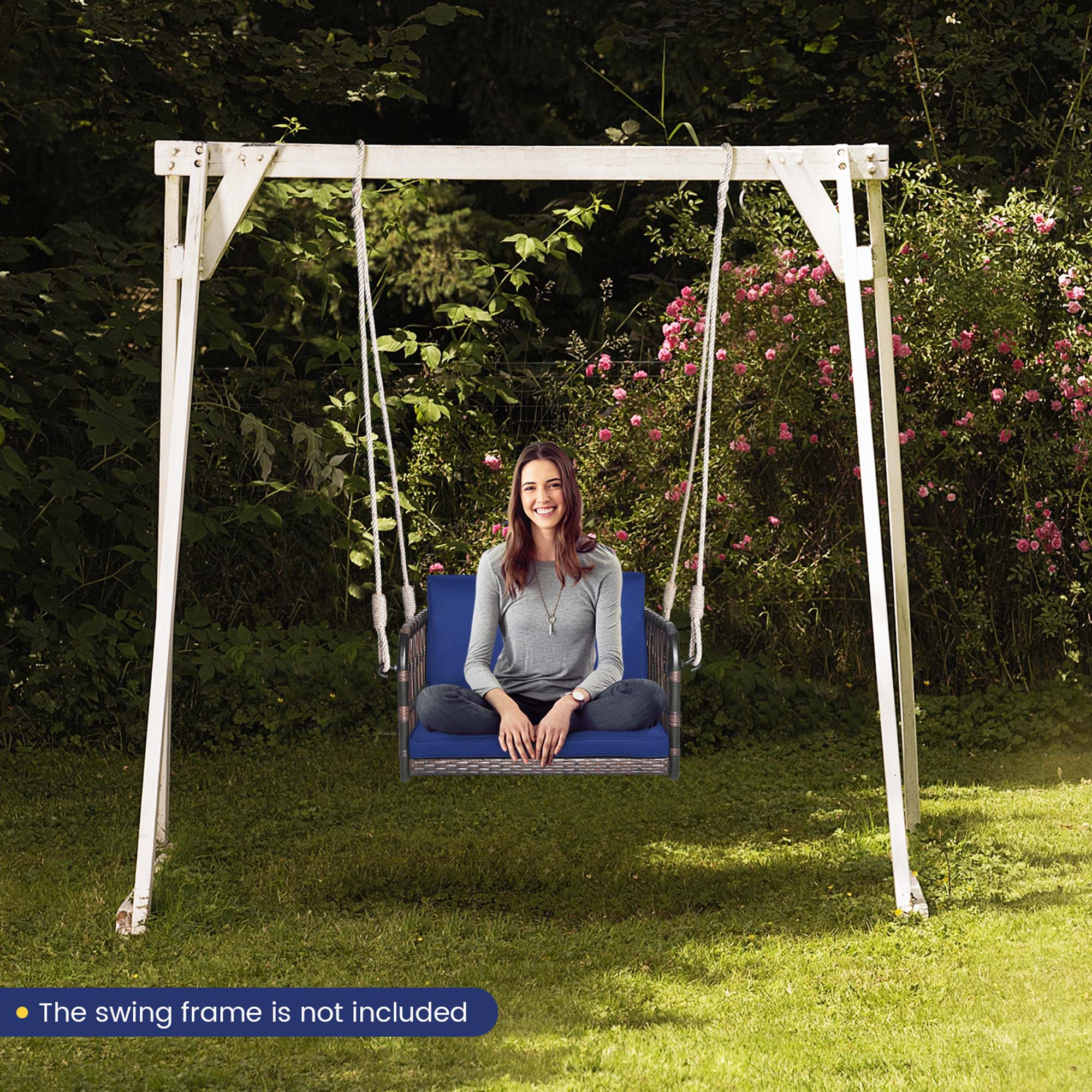 The swing frame is not included.