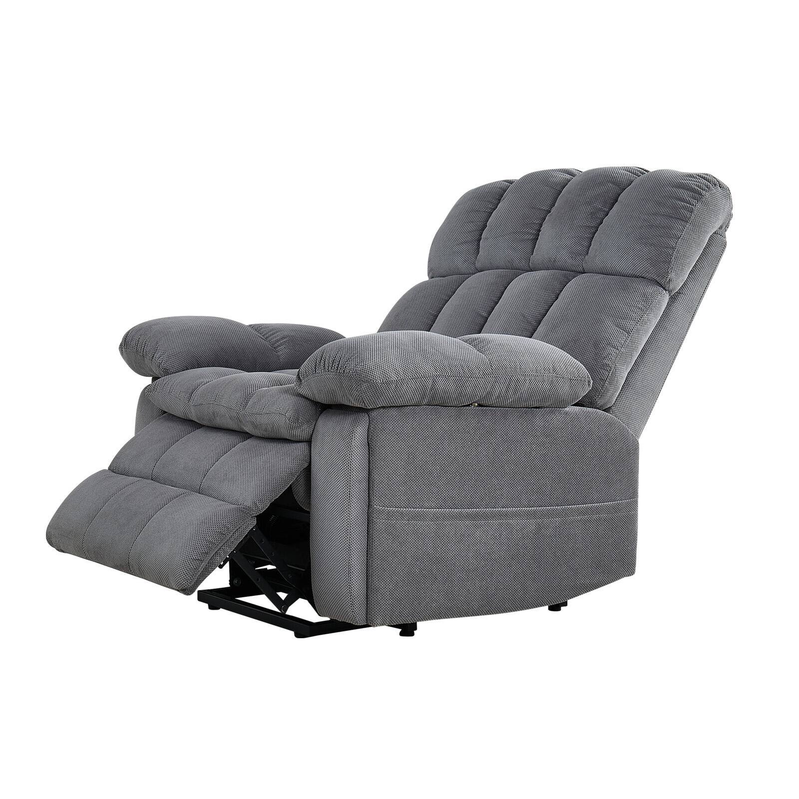 Alt View 5. VEVOR - Power Lift Recliner Chair, Dual Motor, Oversized Electric Lift Chair with Heat and Massage for Elderly - Light Gray.
