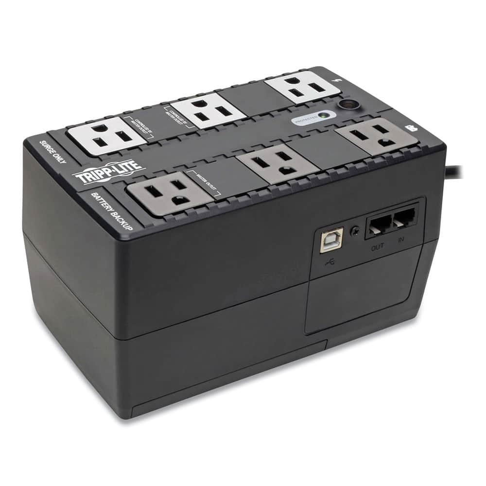 Tripp Lite - ECO350UPS ECO Series 350 VA, 316 J 6-Outlet Energy-Saving Standby UPS - Black