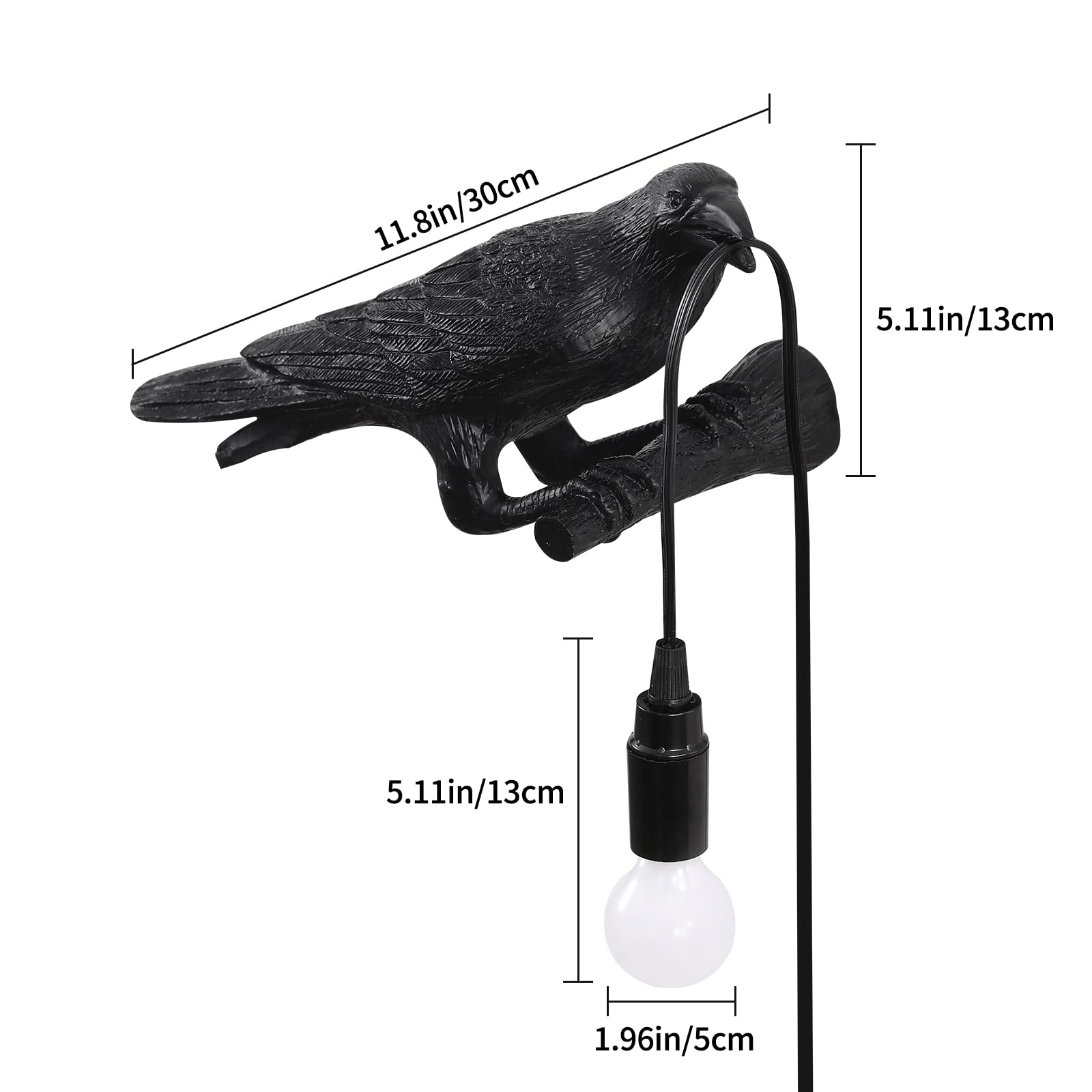 11.8in/30cm  
5.11in/13cm  
1.96in/5cm