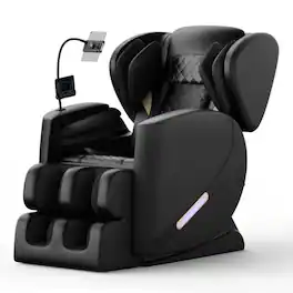 Ropilly - Zero Gravity Massage Chair, Full Body Massage Chair With Air Pressure and Bluetooth - Black