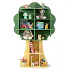 Front. Costway - Costway Tree Bookcase Kids 6-Tier Toy Storage Organizer with Open Storage Shelves - Green.