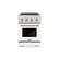 Front. ZLINE - 24 in. Wide 3 Elements Autograph 3.2 cu. ft. Paramount Freestanding Induction Range with Bronze Accents with White Door - White Matte.