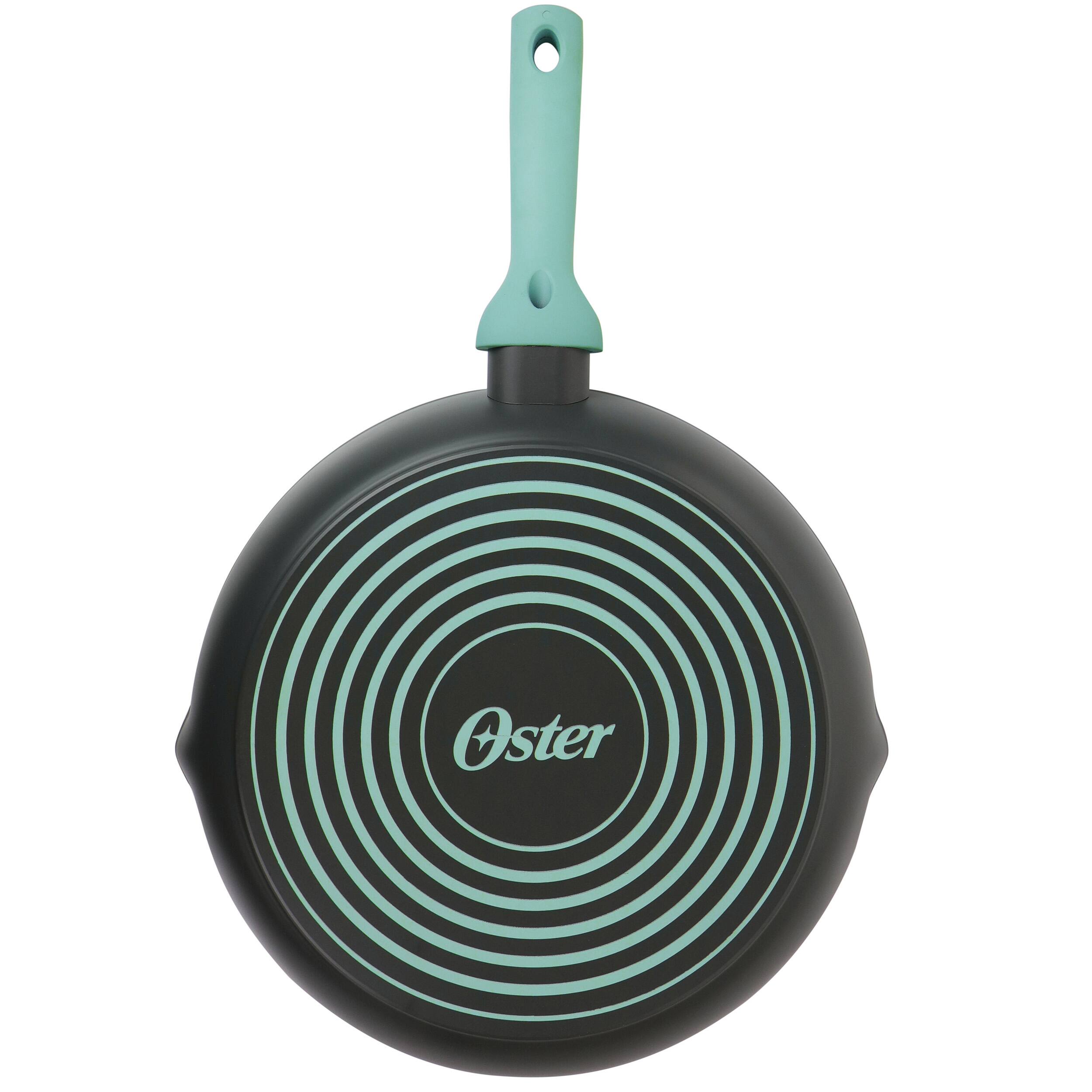 Alt View 4. Oster - Oster Rigby 9.5 Inch Aluminum Nonstick Frying Pan in Blue with Pouring Spouts - Blue.