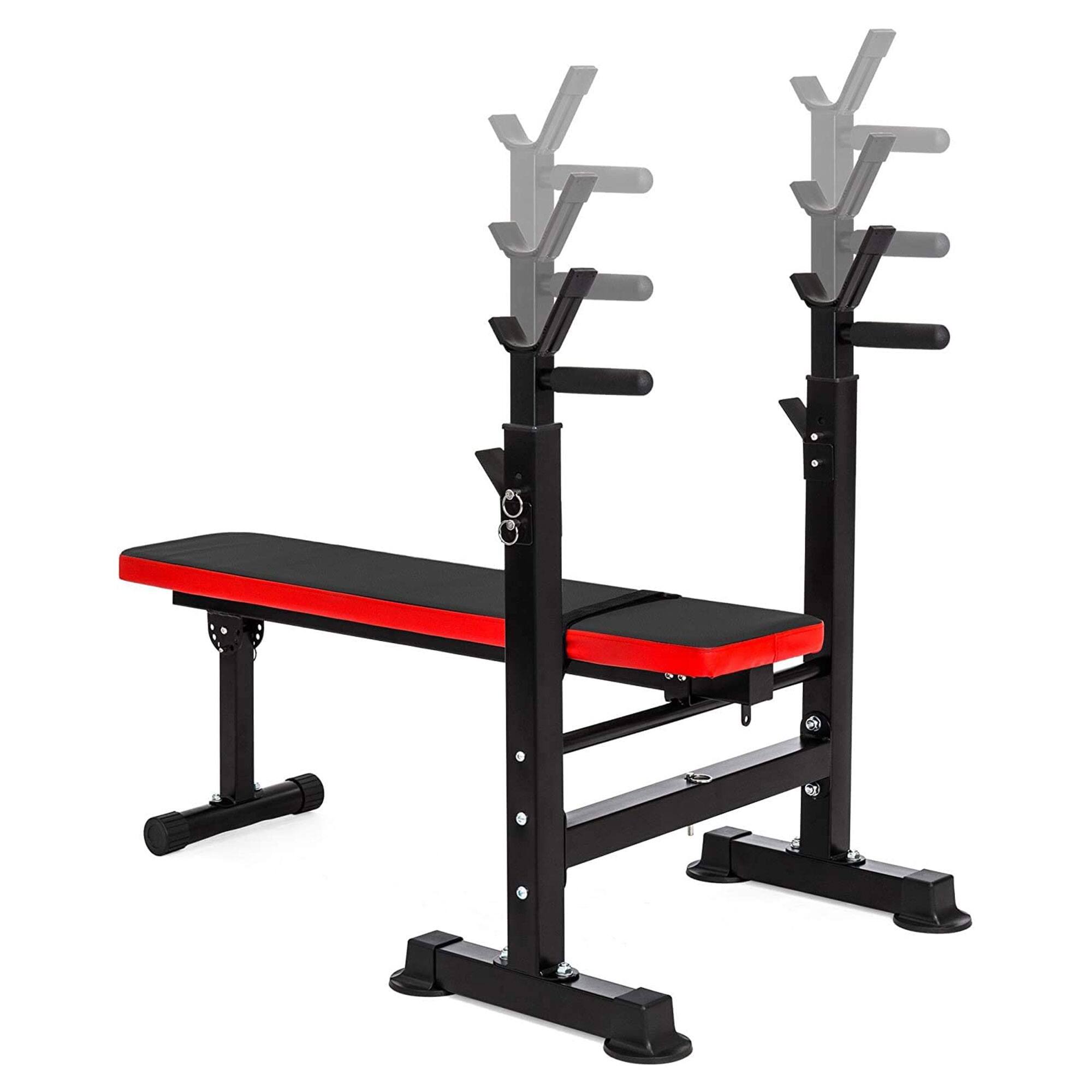 Alt View 5. BalanceFrom Fitness - BalanceFrom Fitness Multifunctional Adjustable Workout Station with Squat Rack - Black, Red.