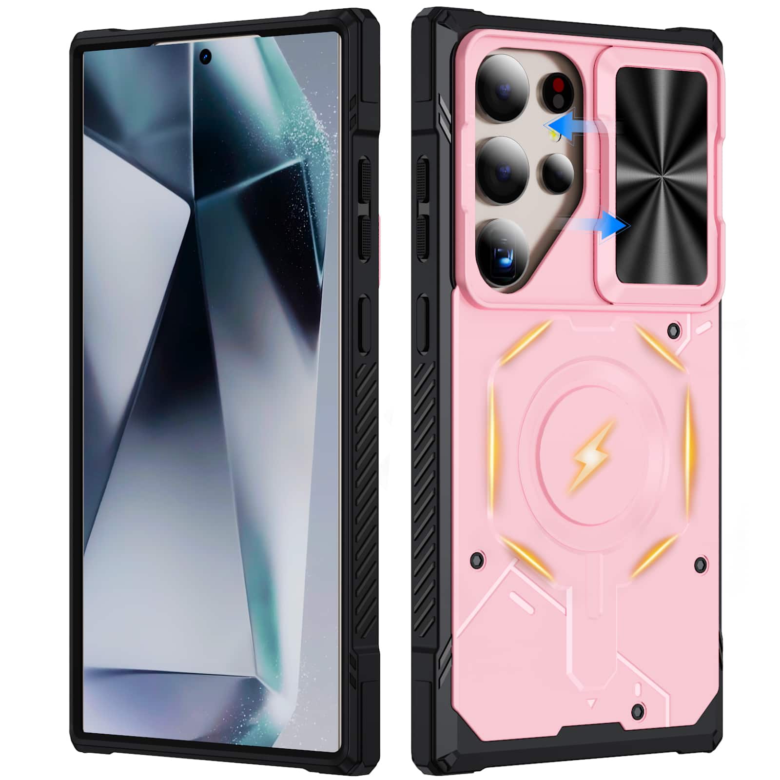UUCOVER - Magnetic Case for Samsung Galaxy S24 Ultra,Shockproof TPU+PC Case Compatible with MagSafe Rugged Sliding Lens Cover - Pink price history on PriceWatchPro