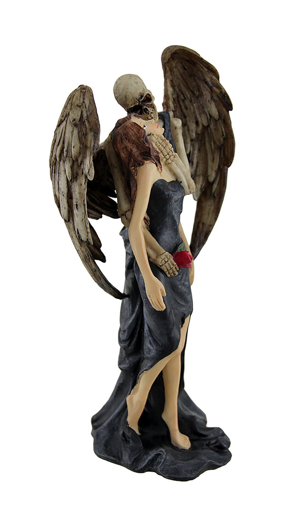 Alt View 1. Zeckos - Kiss of Death Gothic Skeleton Angel Statue - Black.