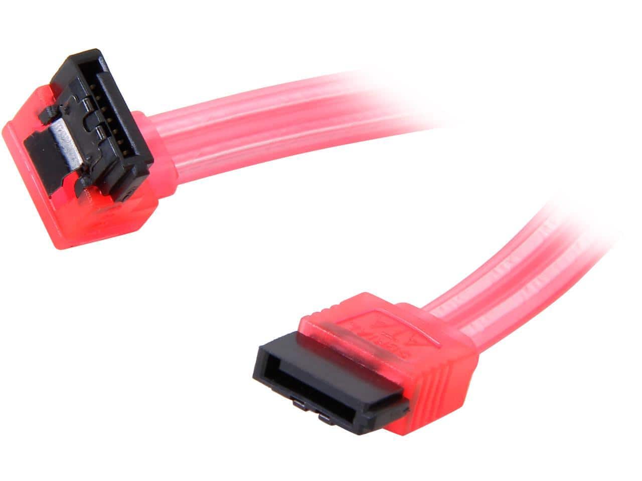 Nippon Labs - SATA3L0.5FT-90/180RD 0.5 ft. SATA III Cable w/ Locking Latch (90 degree to 180 degree) 0.5 feet - OEM