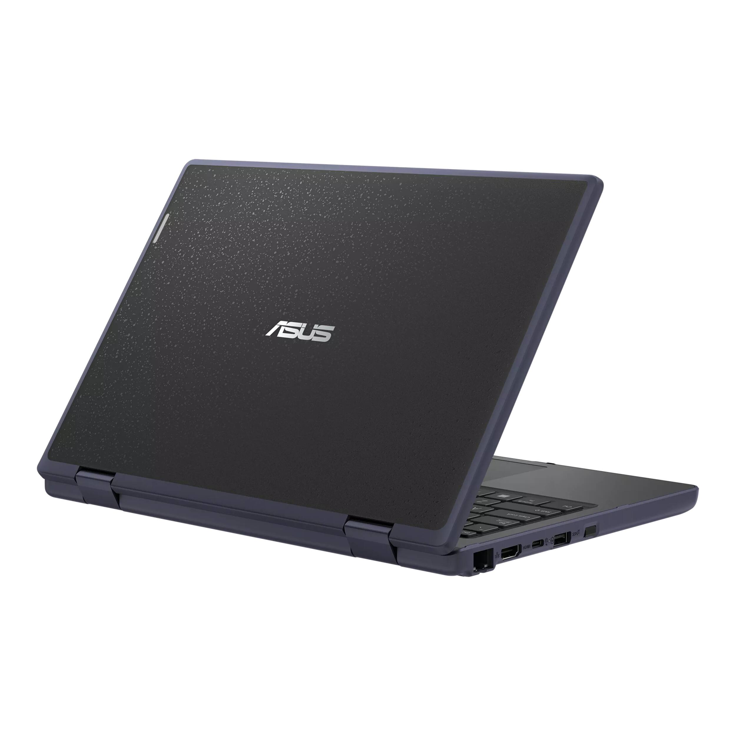 Alt View 4. ASUS - ASUS 11.6" Touchscreen 2-in-1 Laptop,Intel Celeron N100,Intel UHD Graphics,4GB RAM,128GB SSD,Win 11 Pro,Gray - Gray.