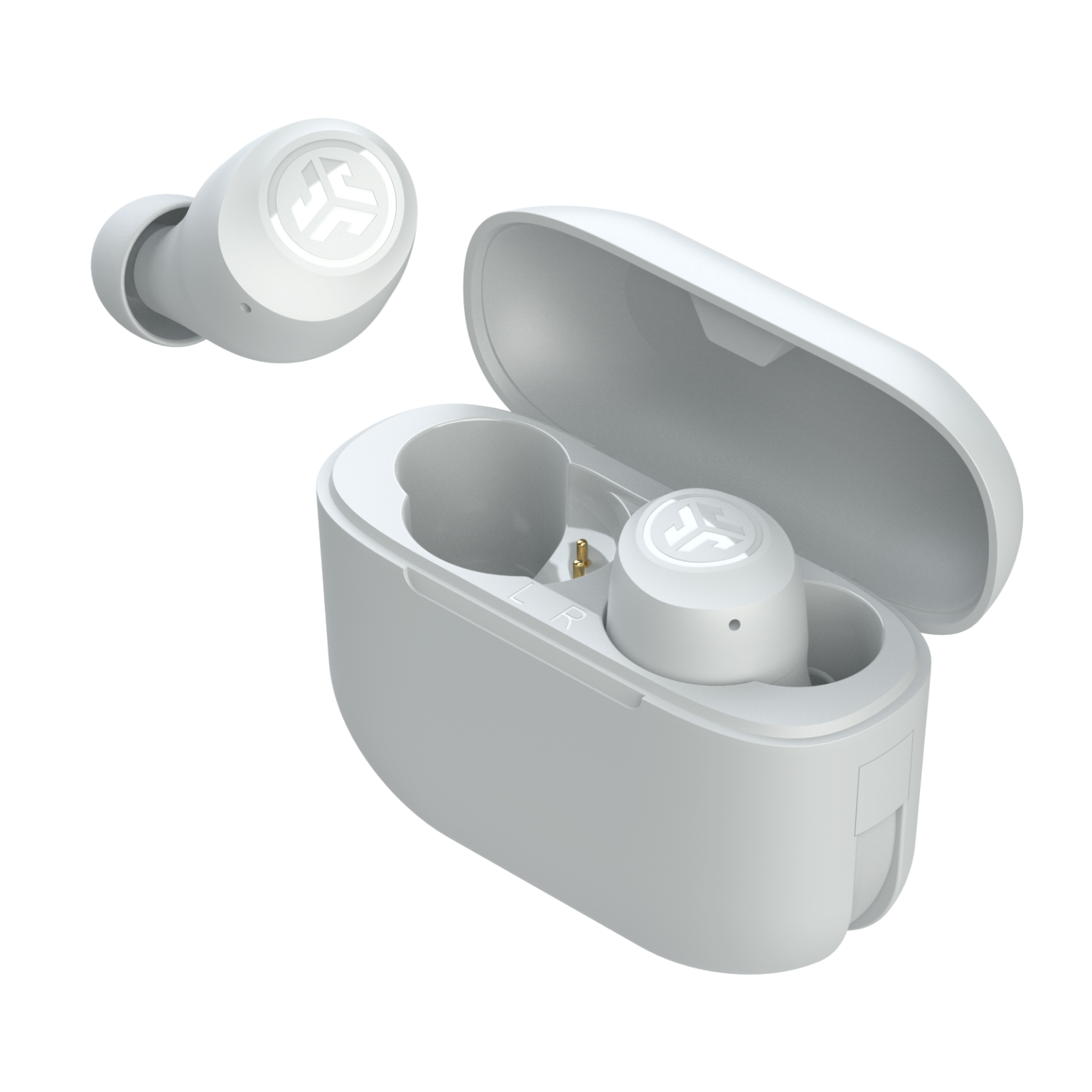 Left. JLab - GO Air POP True Wireless In-Ear Bluetooth Headphones - White.