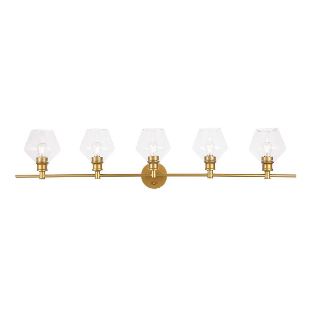 Alt View 10. Living District - Gene 5 light Brass and Clear glass Wall sconce - Brass And Clear Glass.