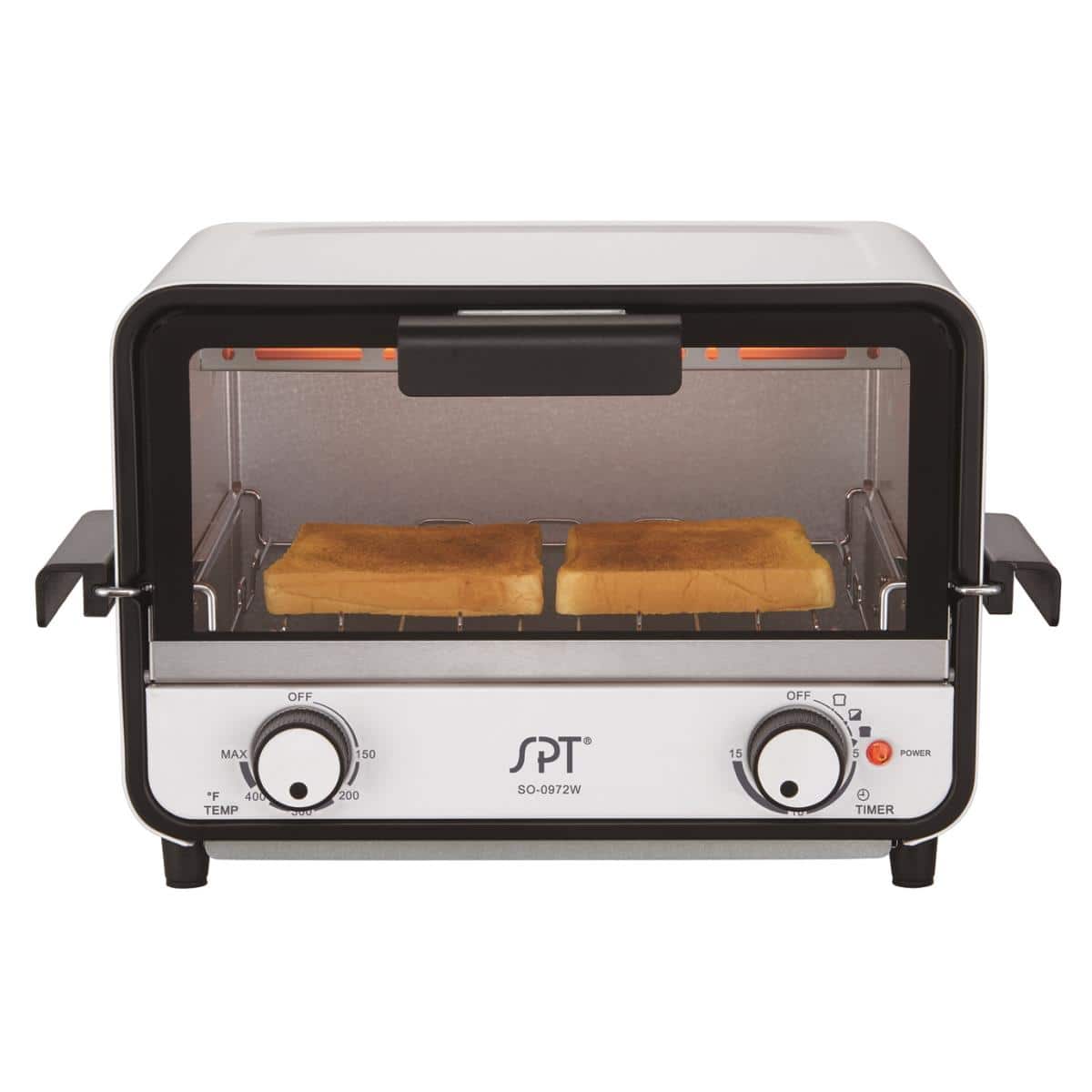 SPT - Easy Grasp 2-Slice Countertop Toaster Oven - White