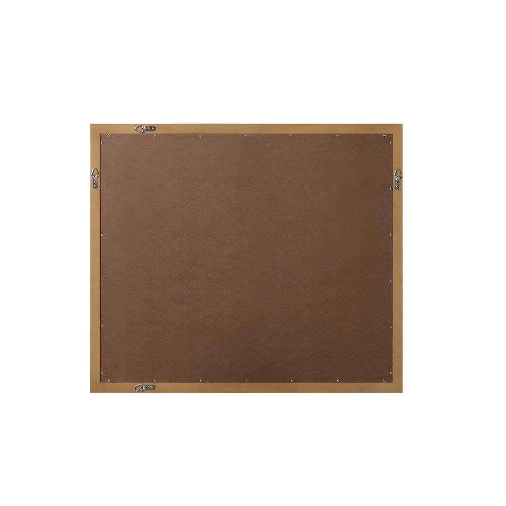 Angle. Elegant Kitchen and Bath - Noah Wooden Rectangle Mirror 42 x 36 in Linen Oak - Linen Oak.