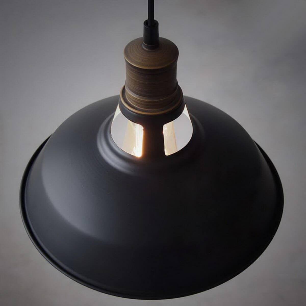 Alt View 1. MOOSE - Industrial Black Barn Pendant Loft Light Fixture 3 Pack - Black.