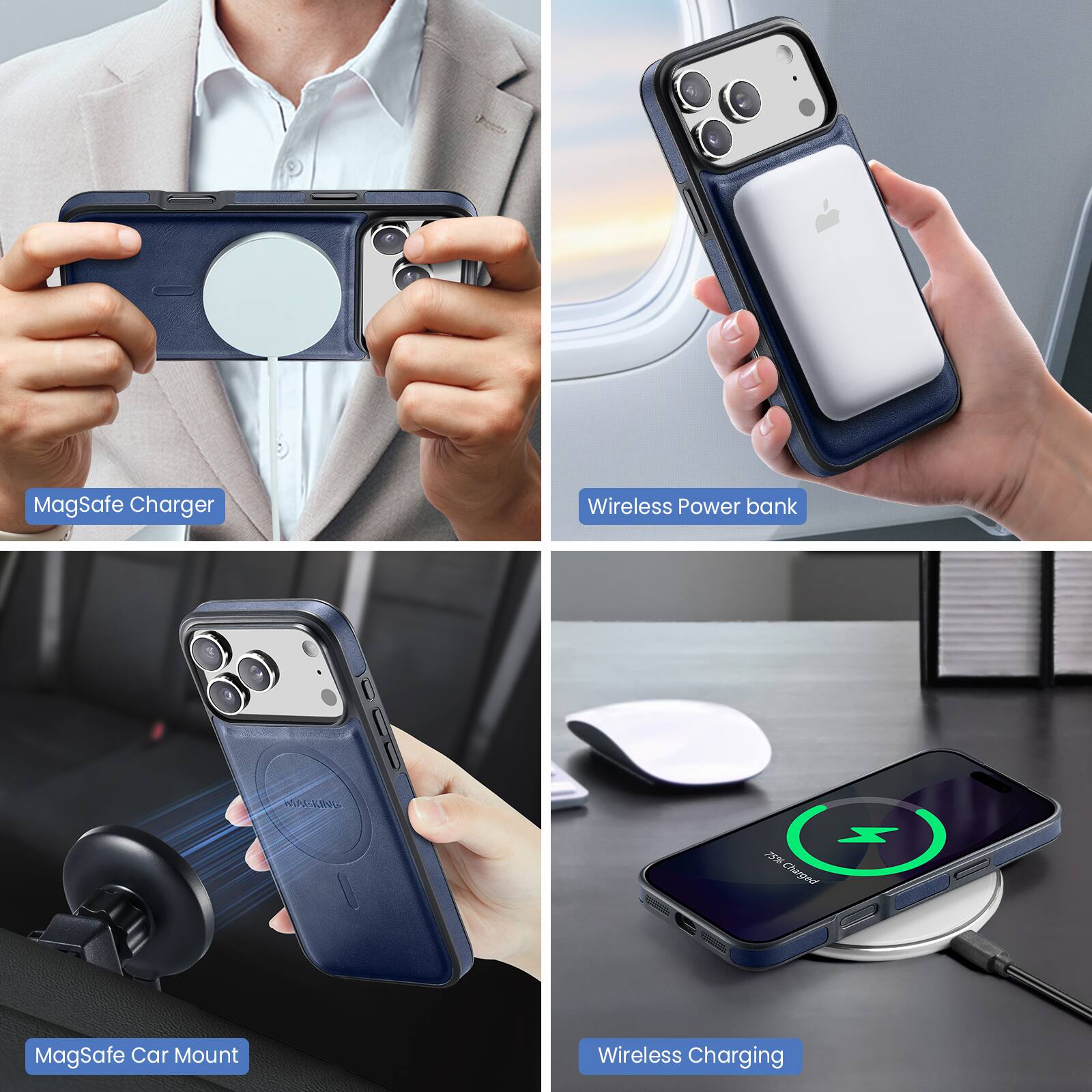 MagSafe Charger  
Wireless Power bank  
MagSafe Car Mount  
Wireless Charging