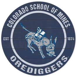 Jardine - Colorado School of Mines Orediggers 20'' x 20'' Indoor/Outdoor Circle Sign - Blue