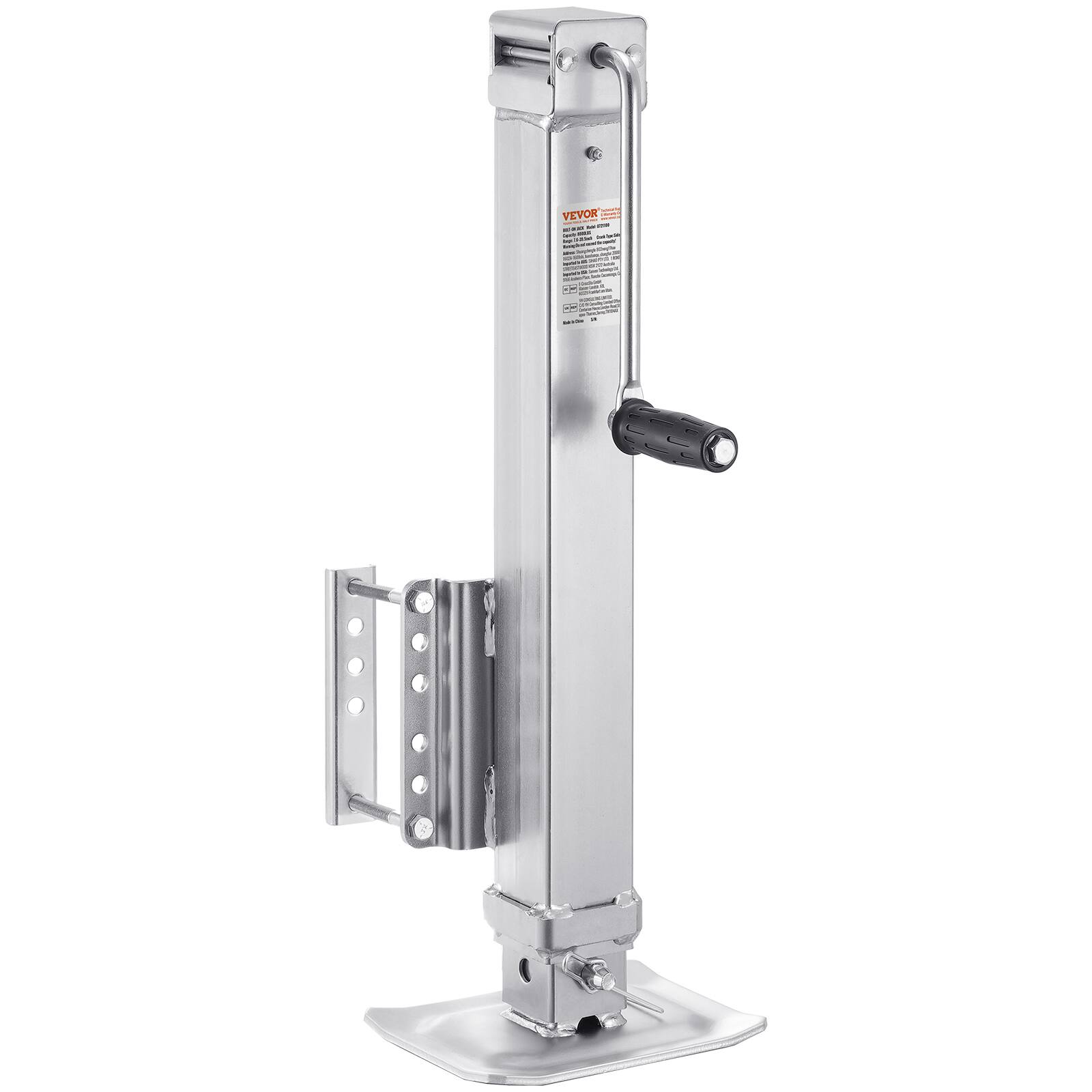 Alt View 5. VEVOR - Trailer Jack, 8000 lbs Static Load Capacity, Heavy Duty Swivel Bolt-on Trailer Jack, 28.5" Lift Trailer Jack Stand - Silver.