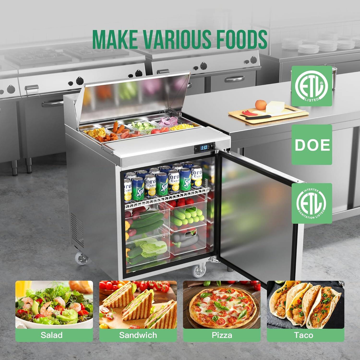 MAKE VARIOUS FOODS

- Salad
- Sandwich
- Pizza
- Taco