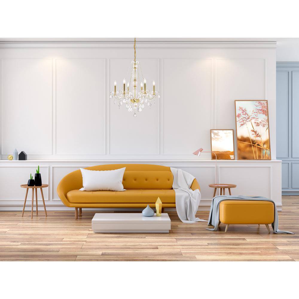 Elegant Lighting - Verona 6 light Chandelier Clear Royal Cut Crystal - Gold price history on PriceWatchPro