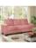 Front. Trinkets Crazed - 83.5 Inch Oversized 3 Seater Couch,Upholstered Corduroy Love Seat Sofa for Living Room,Modern Deep Seat Loveseat Sofa - Pink.