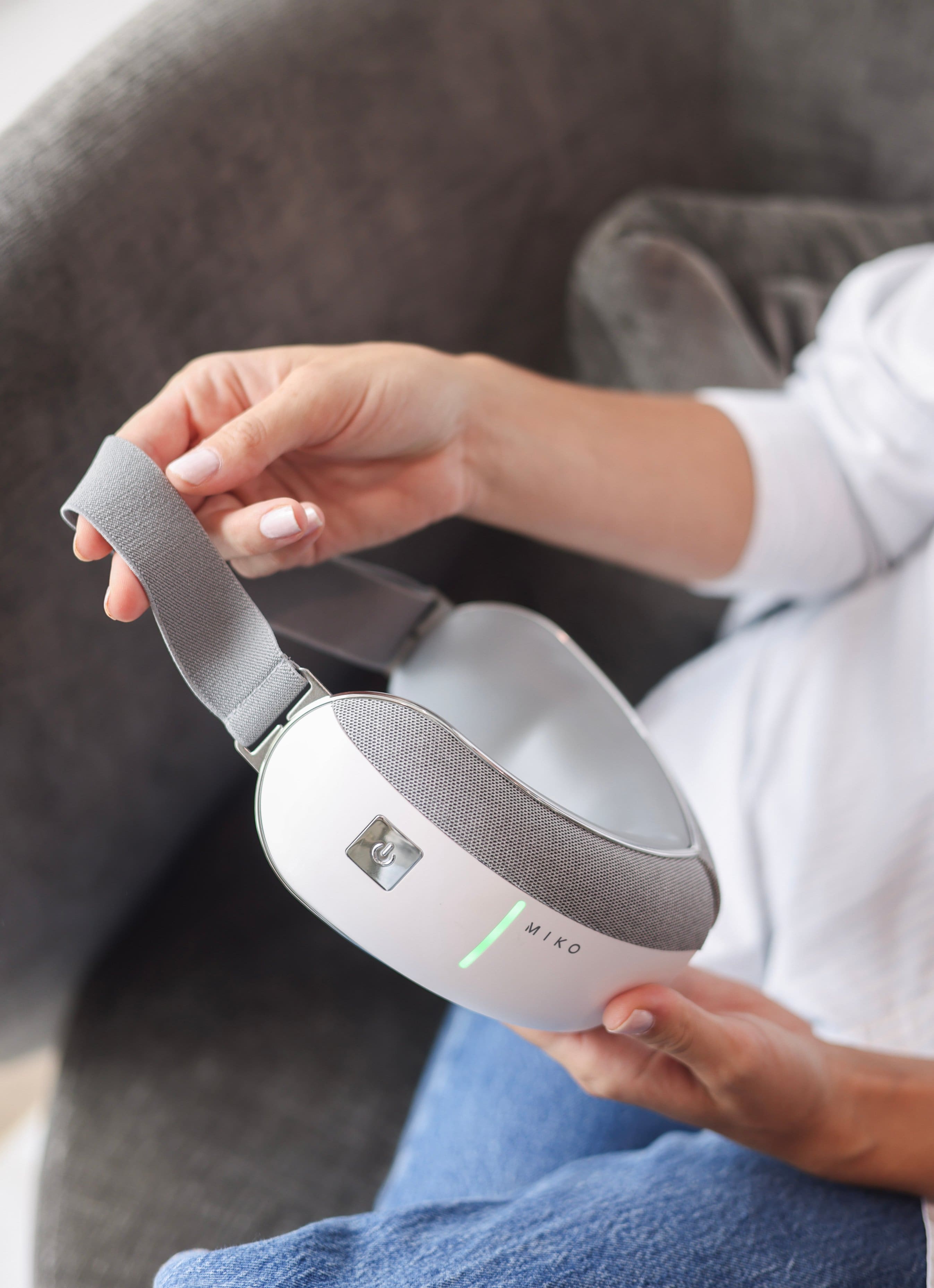 Alt View 1. Miko - Miko Gaze Eye Massager with Heat, Bluetooth Music, 4 Massage Modes, 4 Intensities, Ergonomic Fit, Eye Strain Relief - White.