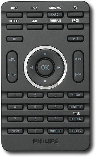 Remote Standard. Philips - 8.5" 16:9 Widescreen Portable DVD Player with Apple® iPod® Dock.