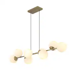 Umeiluce - Modern 8-Light 49.2 Inches Kitchen Island Linear Chandelier E12 - Brass