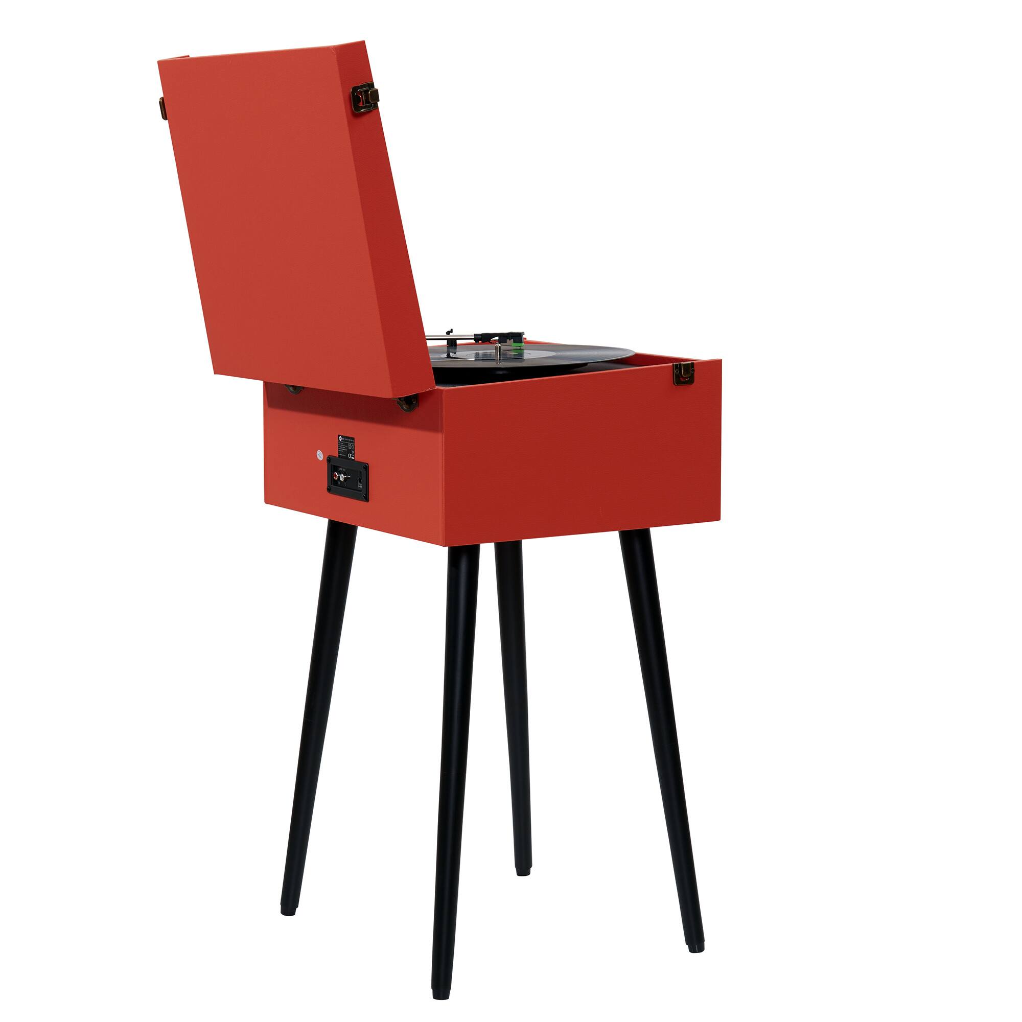 Back. Arkrocket - Arkrocket Discovery II 3-Speed Bluetooth Turntable with Speakers & Removable Legs –  Orange - Orange.