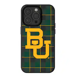 Keyscaper - NCAA - Baylor Bears Plaid Magnetic Bump iPhone Case - 14 - Black