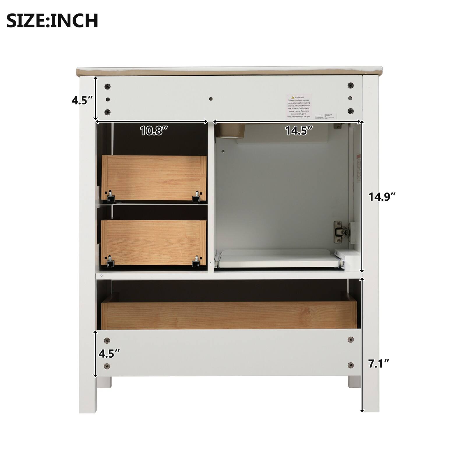 SIZE: INCH  
4.5"  
10.8"  
14.5"  
14.9"  
4.5"  
7.1"