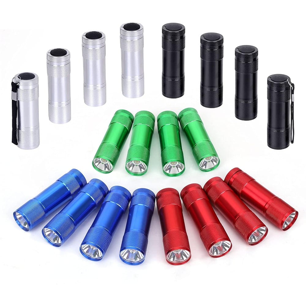 ACJPR - 20-Pack Super Bright 100-Lumen Aluminum LED Flashlights with Pre-Installed AAA Batteries
