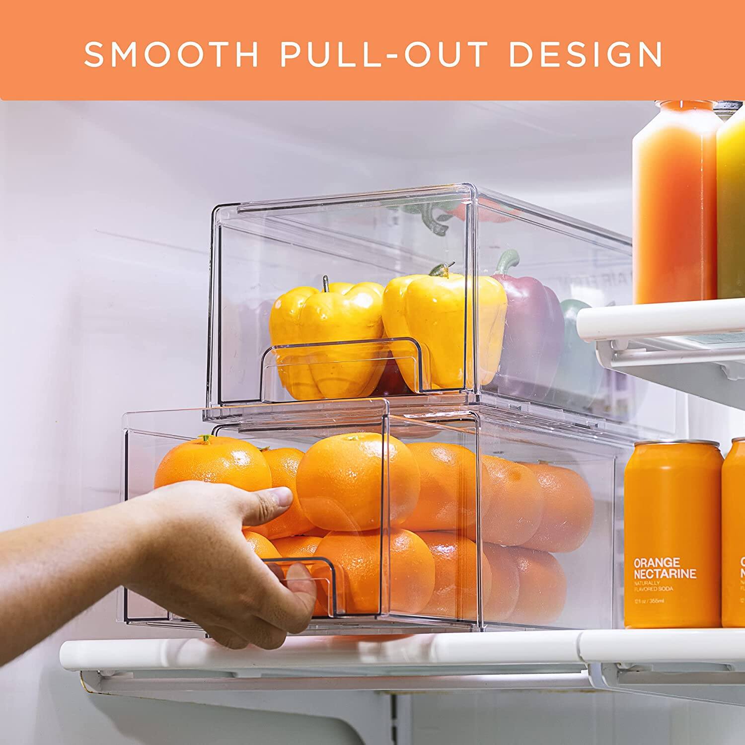 SMOOTH PULL-OUT DESIGN

ORANGE NECTARINE  
FLAVOURED SODA  
200ml