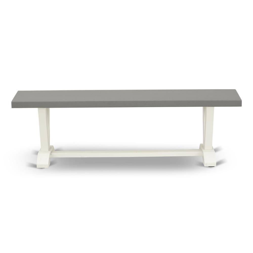 Front. East West Furniture - East West Furniture V-Style Mid Century Modern Dining Bench with Solid Wood Seat - Brown.