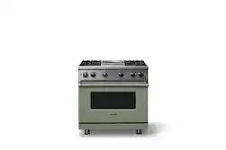 Viking - 5.1 Cu. Ft. 36"W Freestanding LP Gas Sealed 4 Burner Range with Griddle - Eucalyptus - Front_Zoom