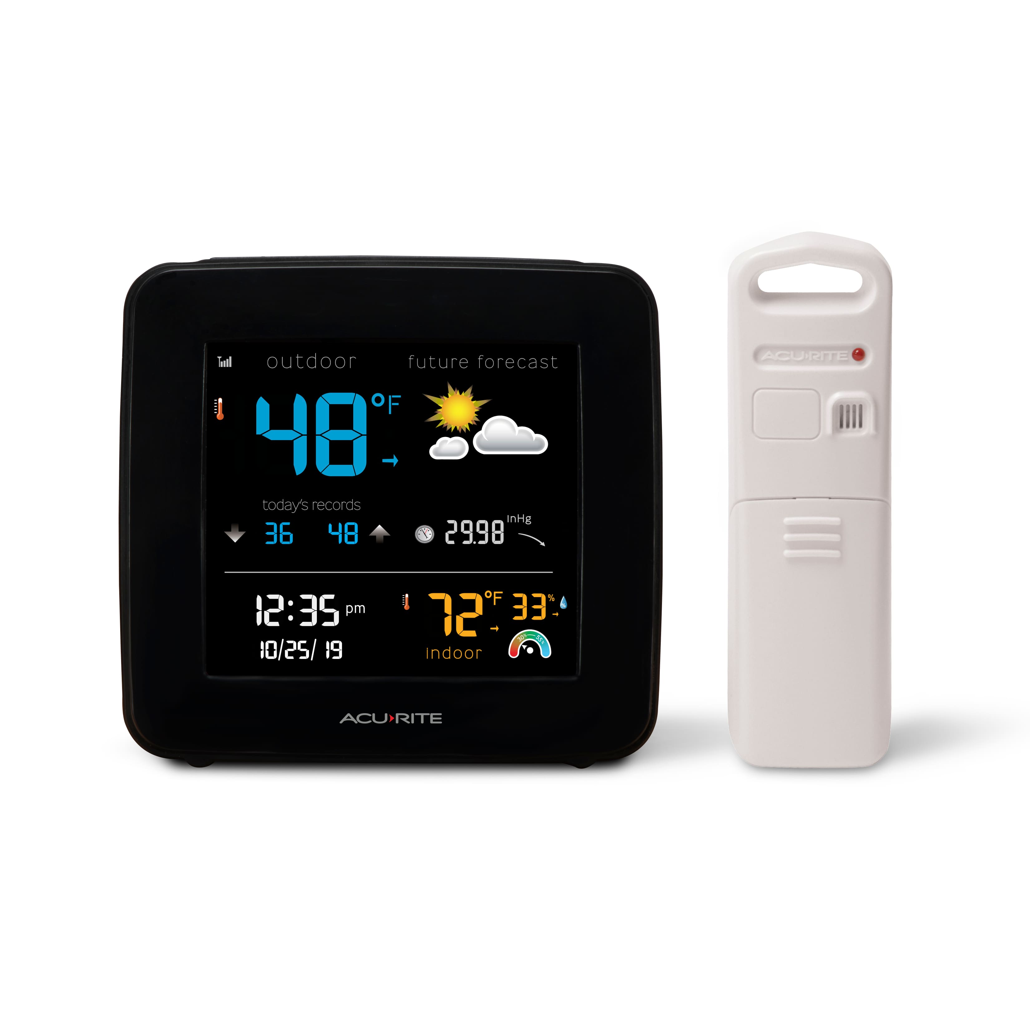 Front. AcuRite - Digital Weather Forecaster with Indoor/Outdoor Temperature and Indoor Humidity - White/Black.