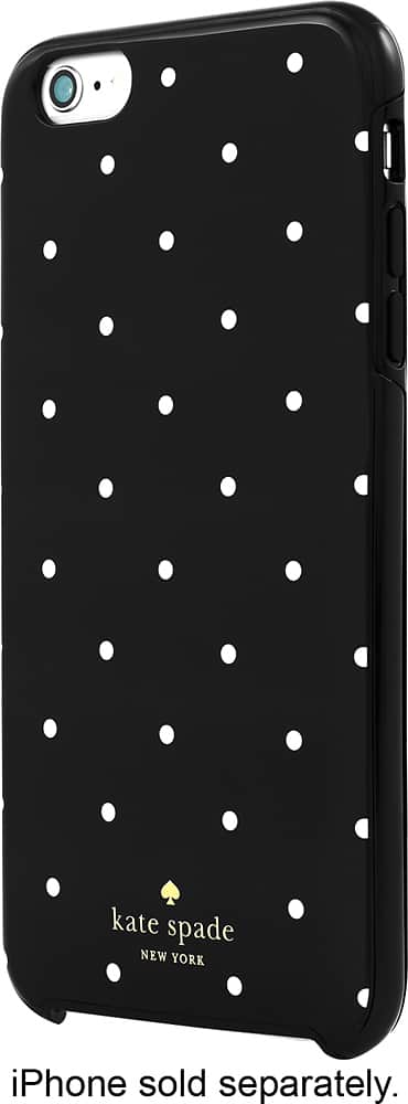Front. kate spade new york - Larabee Dot Hybrid Hard Shell Case for Apple® iPhone® 6 Plus - Black/Cream.