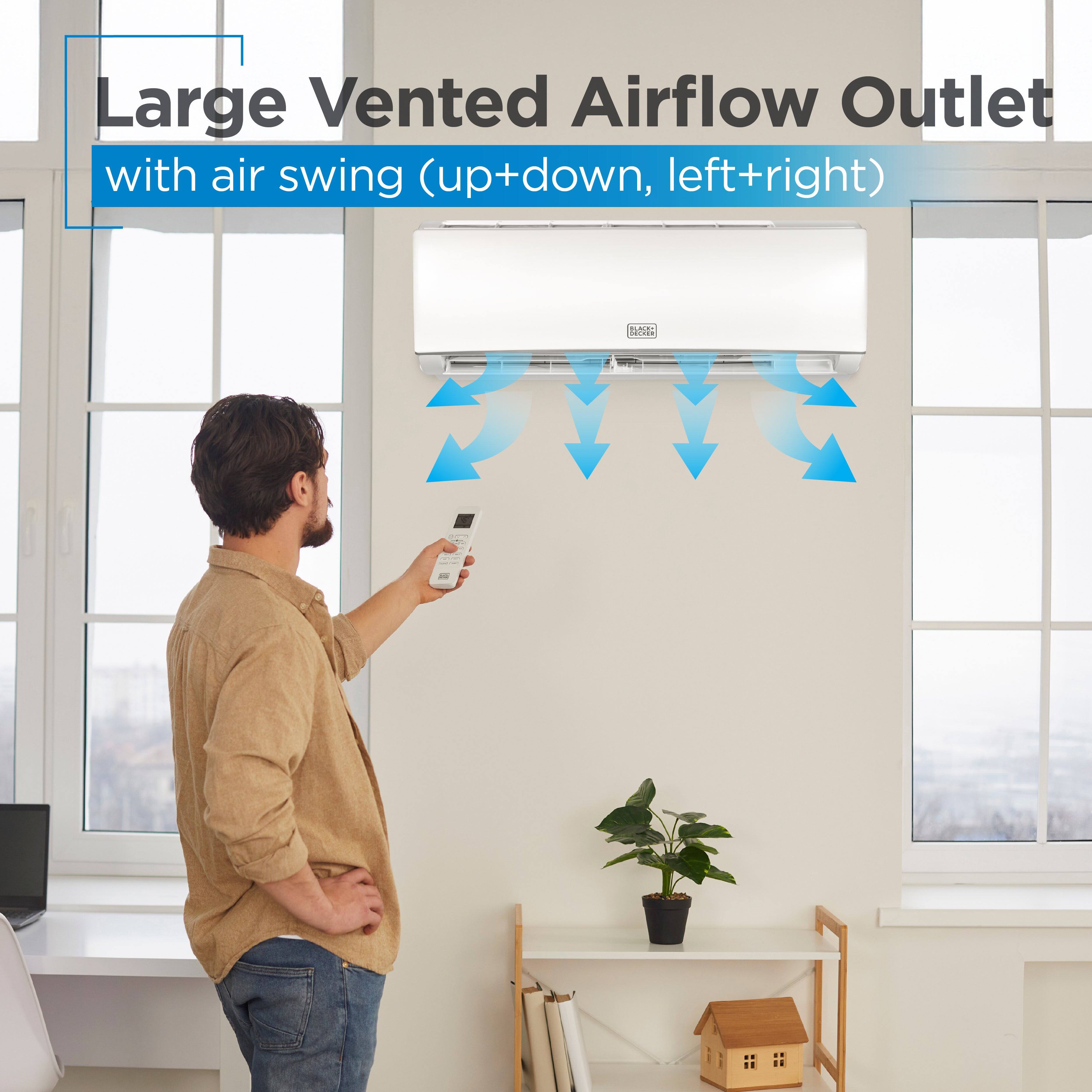 Large Vented Airflow Outlet with air swing (up+down, left+right)