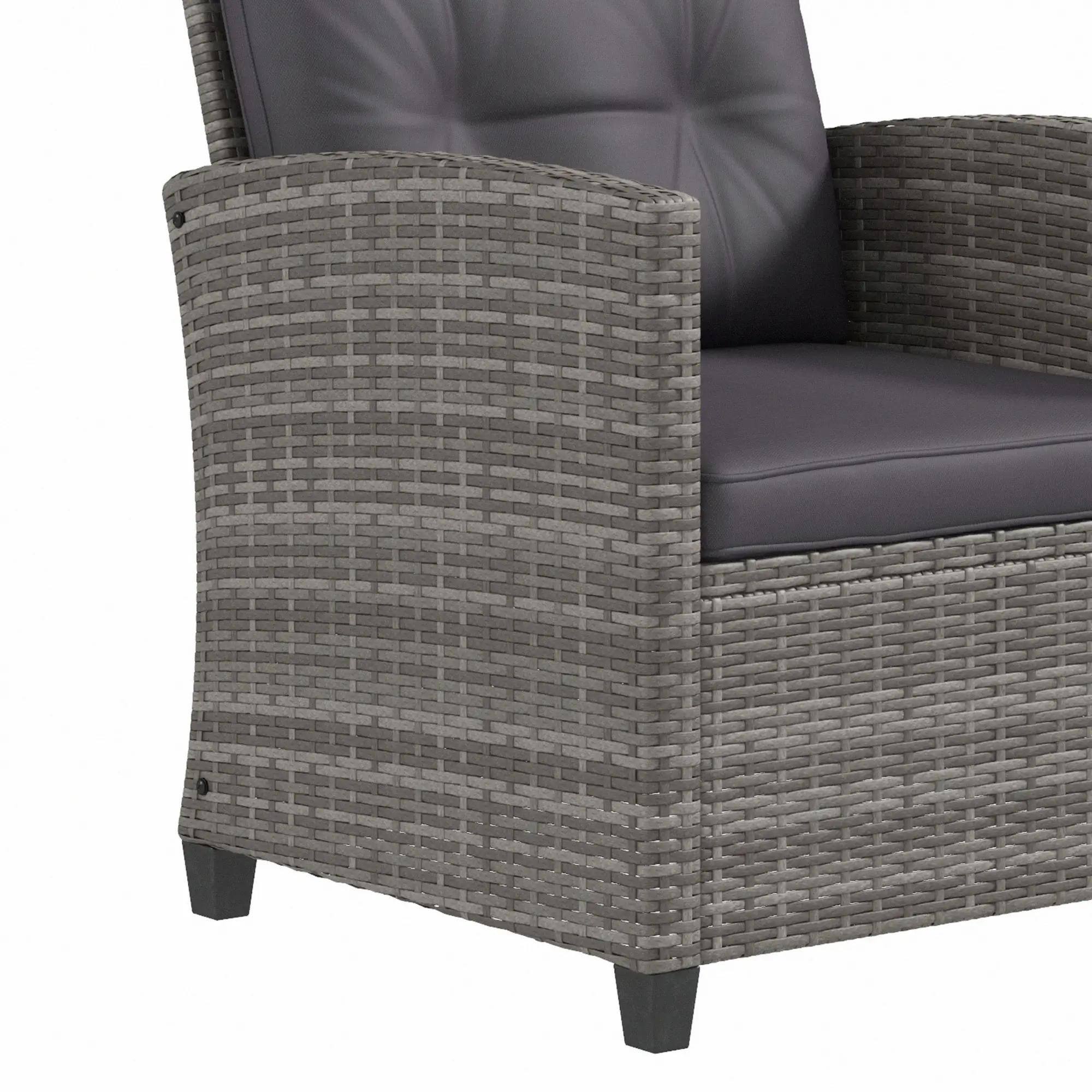 Alt View 1. Resenkos - Resenkos 4-Piece Patio Furniture Set, Outdoor Sectional Furniture, PE Rattan, Gray - Gray.