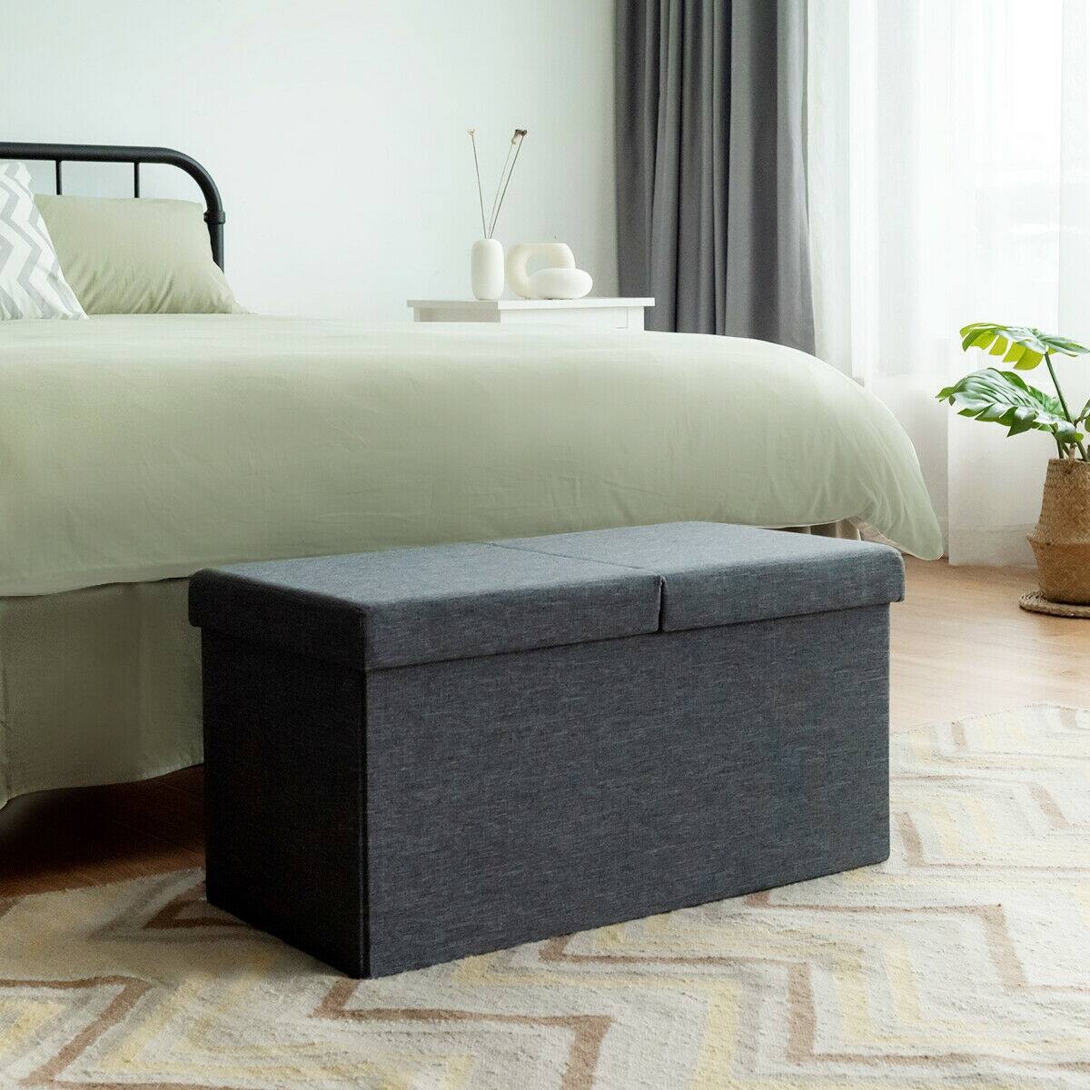Alt View 9. Ecooso - 30-Inch Folding Storage Ottoman with Lift Top - Dark gray.
