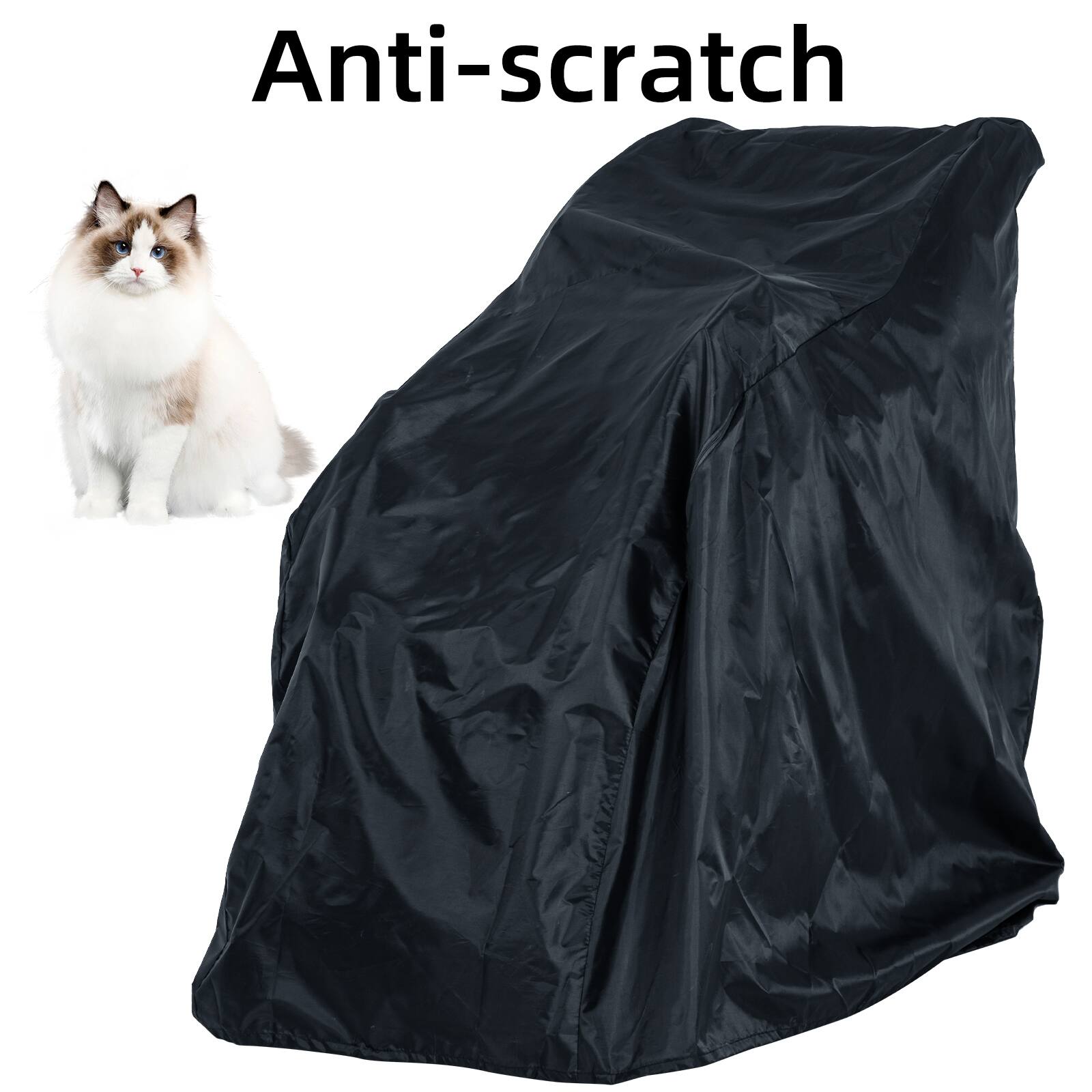 Alt View 1. MassaMax - Massage Chair Cover – Waterproof & Dustproof, Heavy-Duty Oxford Fabric, Universal Fit with Zippers & Drawstring, Pet-Pro - Black.