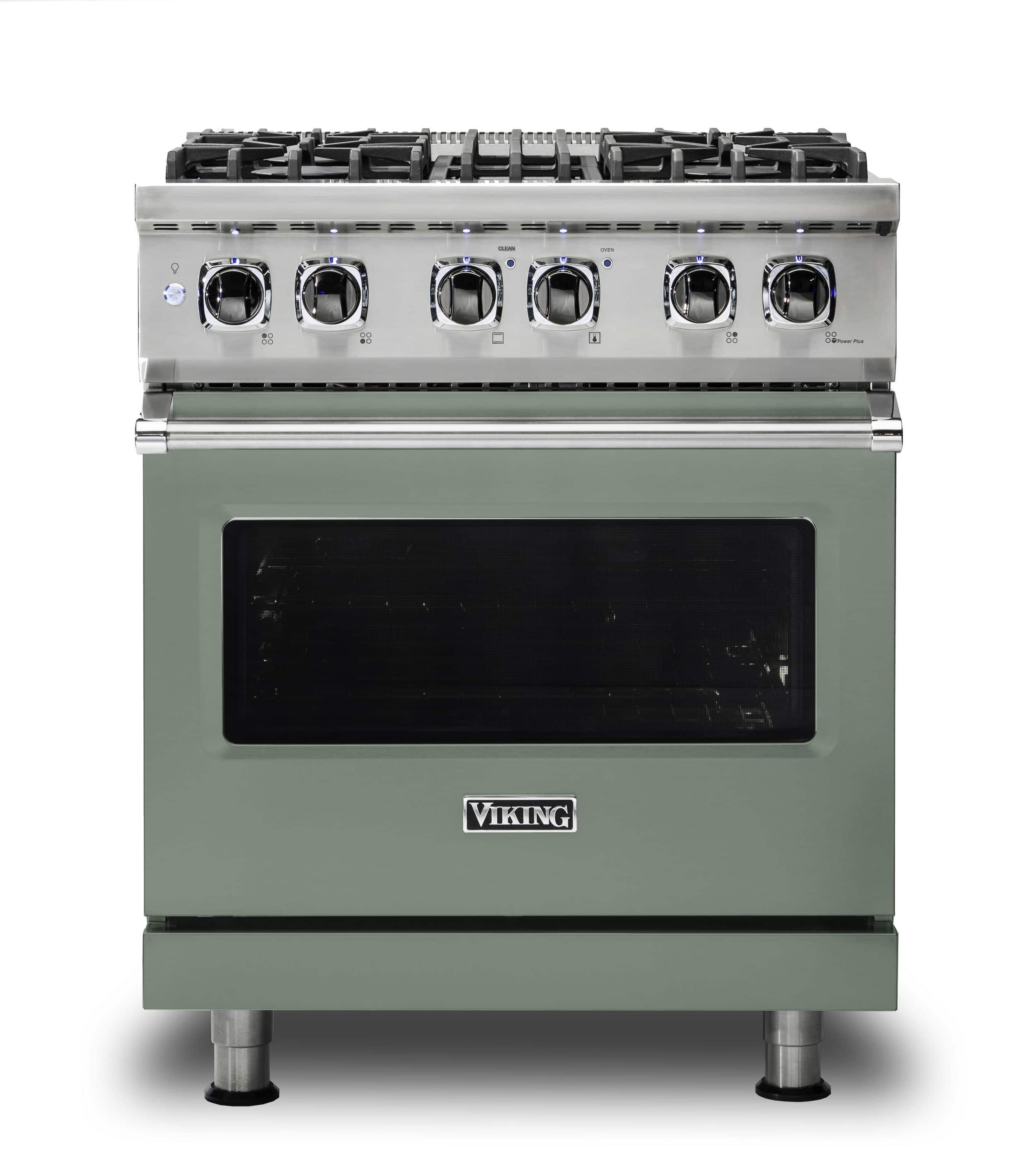 Front. Viking - 30-Inch Dual Fuel Freestanding Range - Eucalyptus.
