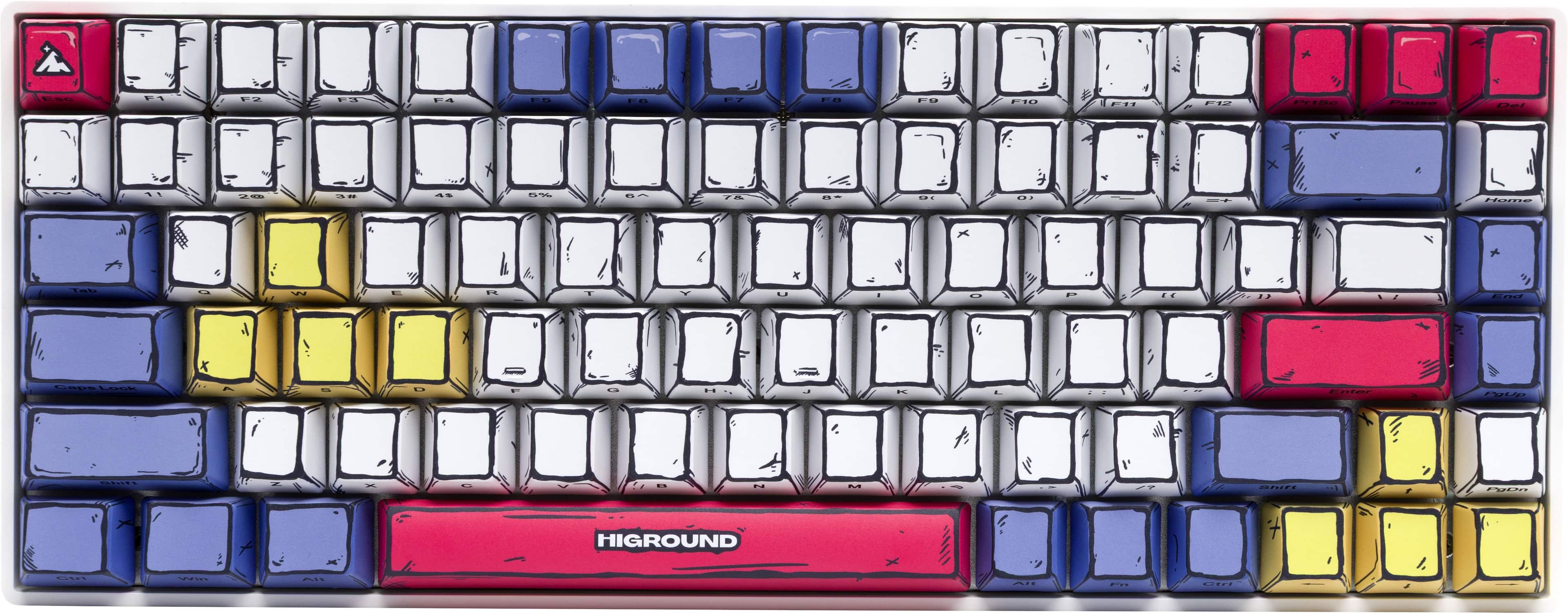 Higround - Basecamp 75+ 75% Wired Mechanical Lubed TTC Milky Switch Gaming Keyboard with RGB Backlighting - Cellshade Primary - CELSHADE PRIMARY - Front_Zoom