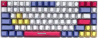 Front. Higround - Basecamp 75+ 75% Wired Mechanical Lubed TTC Milky Switch Gaming Keyboard with RGB Backlighting - Cellshade Primary - CELSHADE PRIMARY.