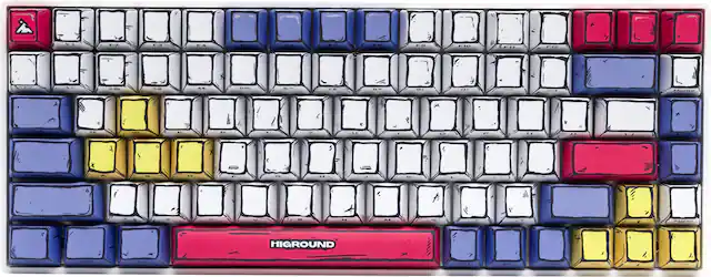 Front. Higround - Basecamp 75+ 75% Wired Mechanical Lubed TTC Milky Switch Gaming Keyboard with RGB Backlighting - Cellshade Primary - CELSHADE PRIMARY.