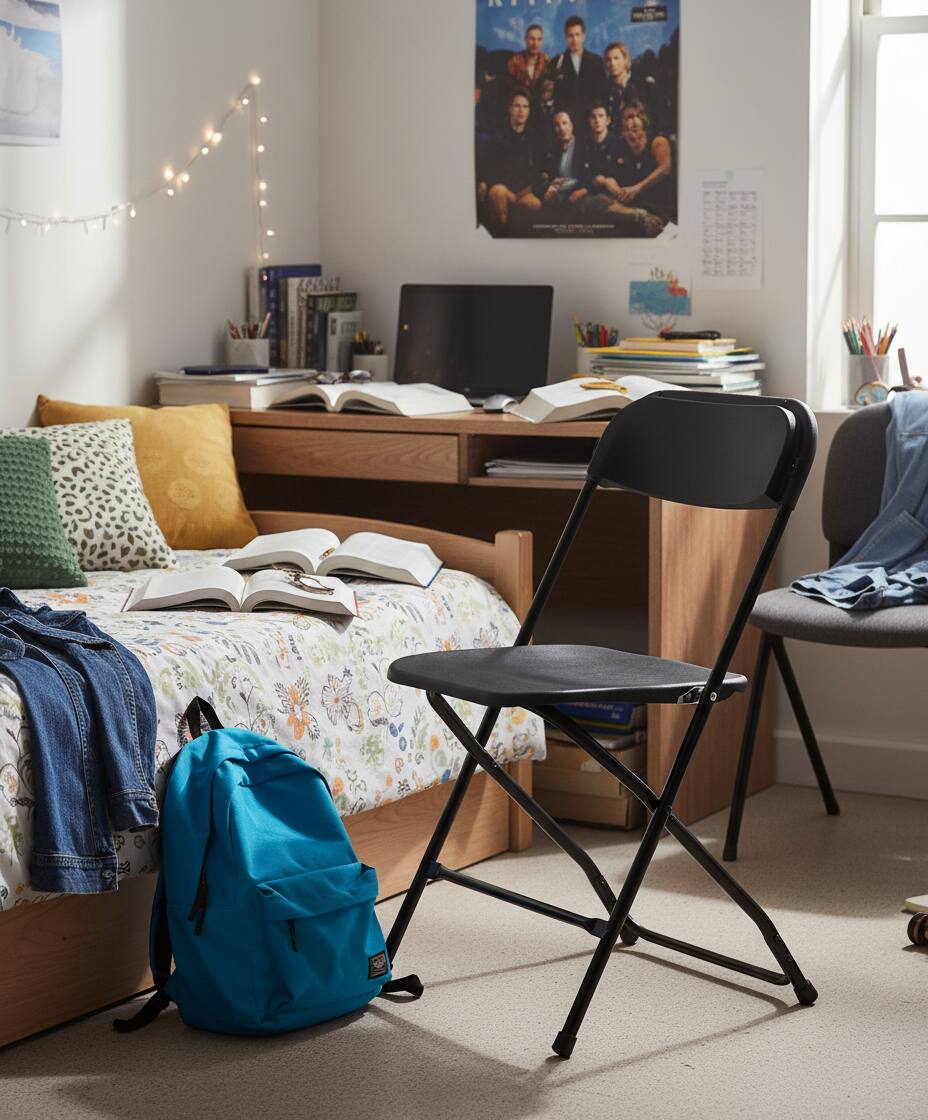 Alt View 6. AOITUN - Folding Chair 4 Pack Plastic Foldable with Sturdy Frame for Daily Use - Black.