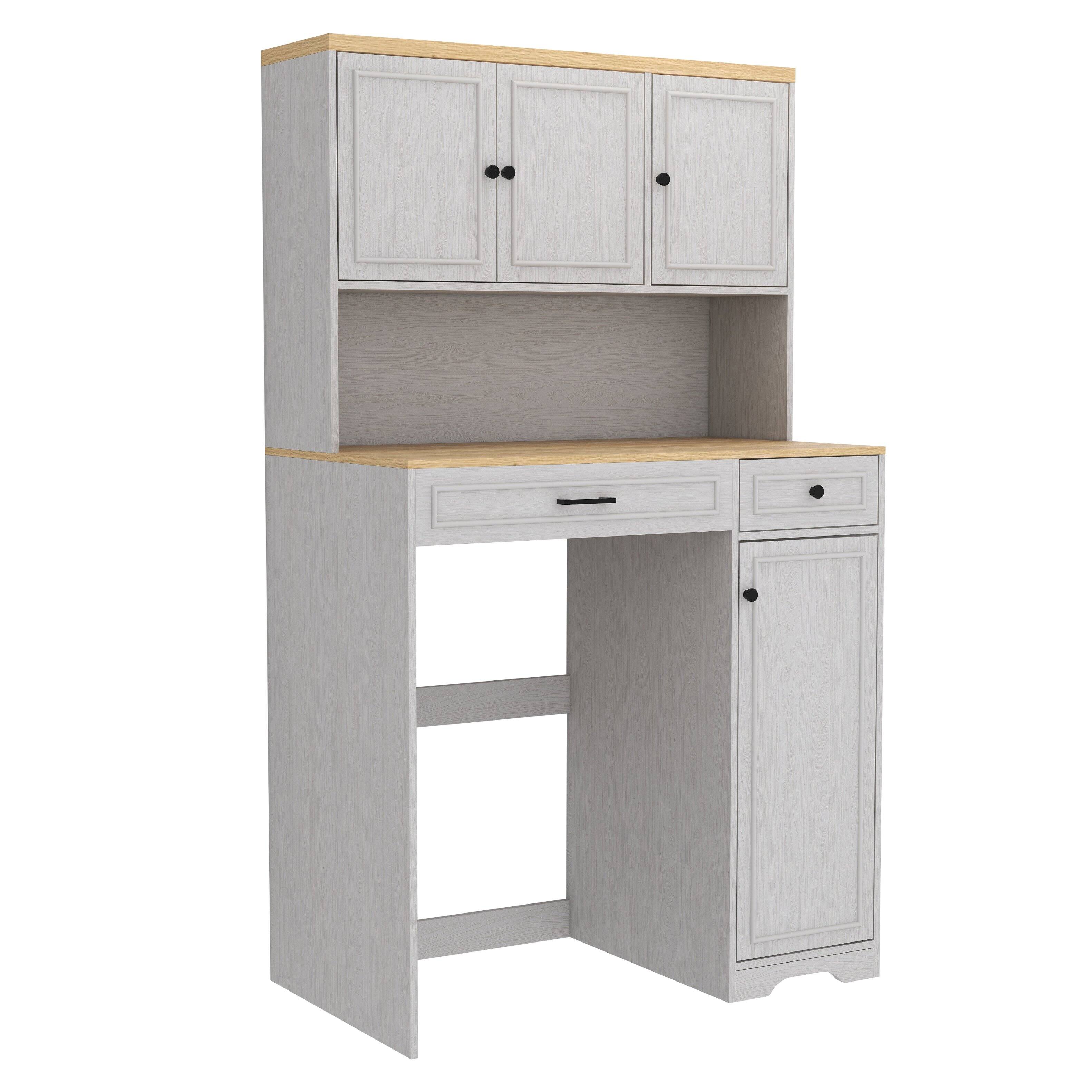 Alt View 2. Dexmalle - Dexmalle-Over the Washer and Dryer Storage Cabinet suitable for Compact Washing Machines-White.