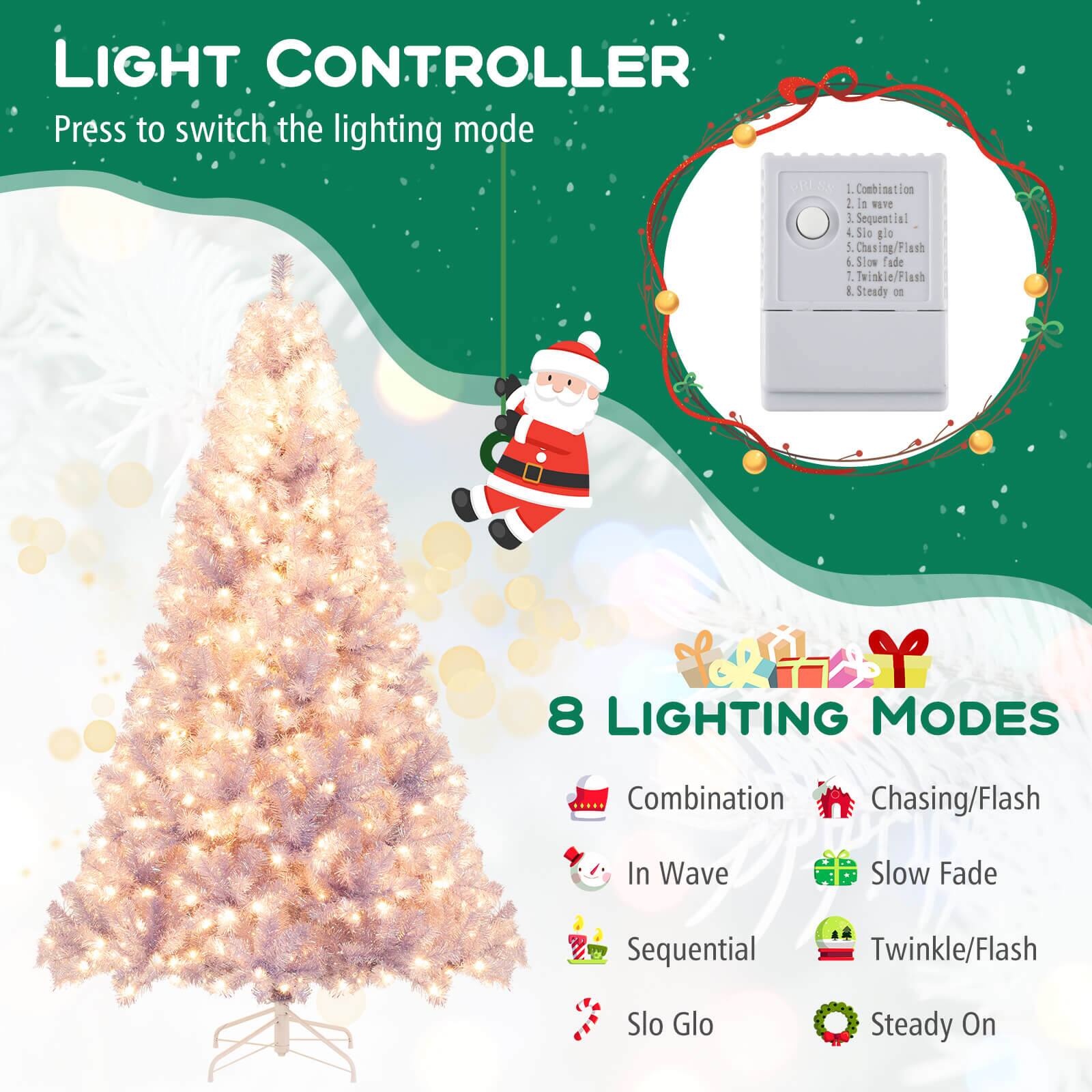 LIGHT CONTROLLER  
Press to switch the lighting mode  

8 LIGHTING MODES  
1. Combination  
2. Sequential  
3. In Wave  
4. Slo Glo  
5. Chasing/Flash  
6. Slow Fade  
7. Twinkle/Flash  
8. Steady On