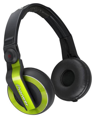 Front Standard. Pioneer - DJ Headphones - Green.